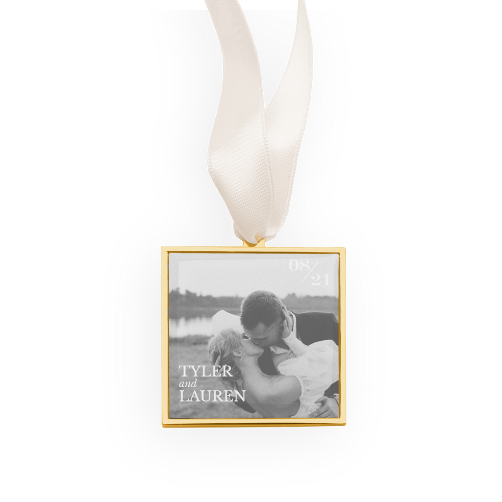 Modern Name and Date Square Ornament - Kimbra.co